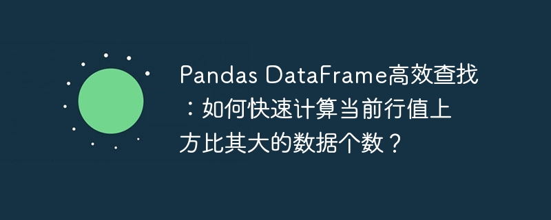 Pandas DataFrame高效查找：如何快速计算当前行值上方比其大的数据个数？