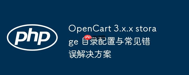 OpenCart 3.x.x storage 目录配置与常见错误解决方案