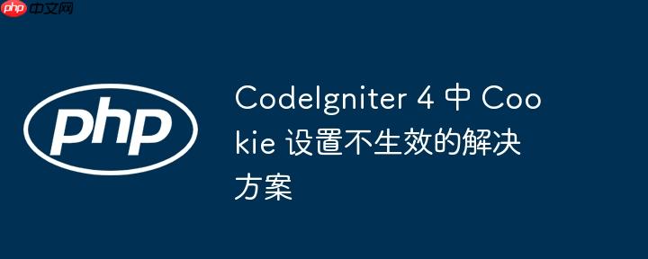 CodeIgniter 4 中 Cookie 设置不生效的解决方案