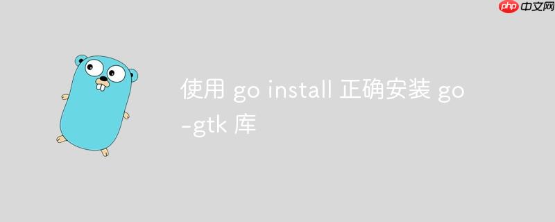 使用 go install 正确安装 go-gtk 库