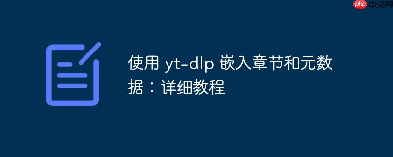 使用 yt-dlp 嵌入章节和元数据：详细教程
