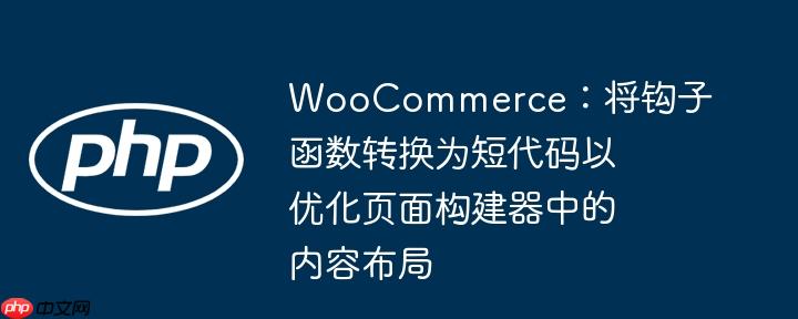 WooCommerce:将钩子函数转换为短代码以优化页面构建器中的内容布局