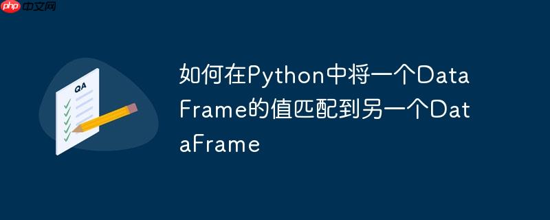 如何在Python中将一个DataFrame的值匹配到另一个DataFrame