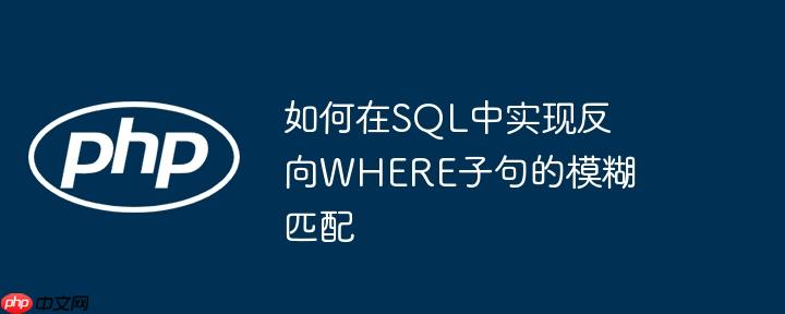 如何在SQL中实现反向WHERE子句的模糊匹配