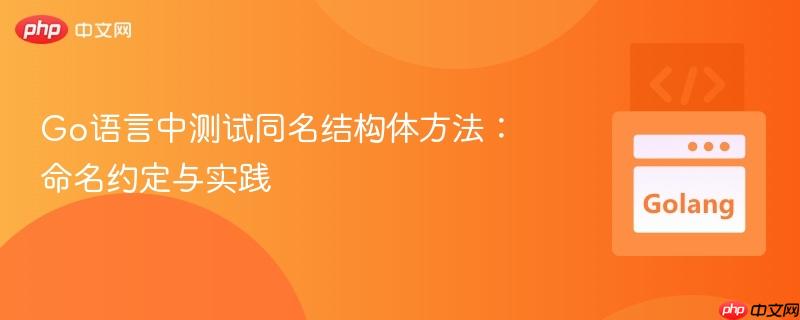 Go语言中测试同名结构体方法：命名约定与实践