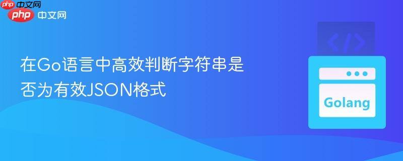 在Go语言中高效判断字符串是否为有效JSON格式