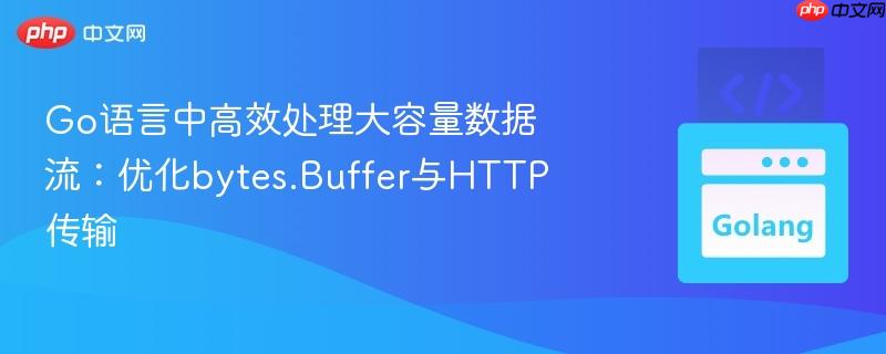 Go语言中高效处理大容量数据流：优化bytes.Buffer与HTTP传输